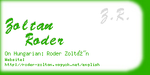 zoltan roder business card